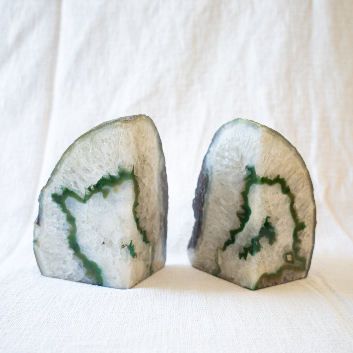 Green Agate Bookends