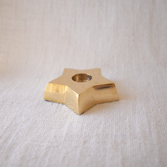 Brass Star Candle Holder