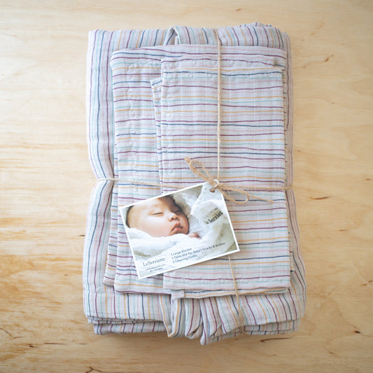 Muslin Baby Blanket and Placemat Set