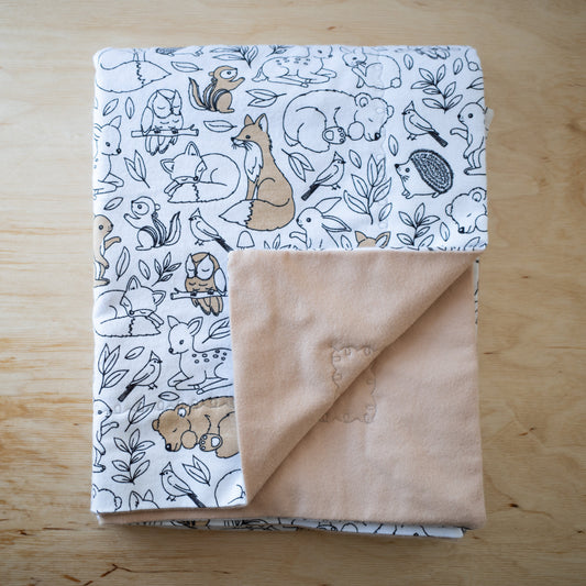 Woodland Animals Flannel Baby Blanket