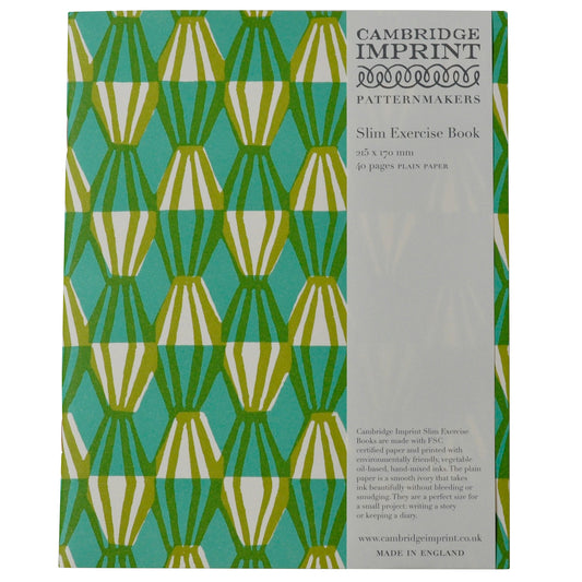 Exercise Book Threadwork Sap Green and Turquoise